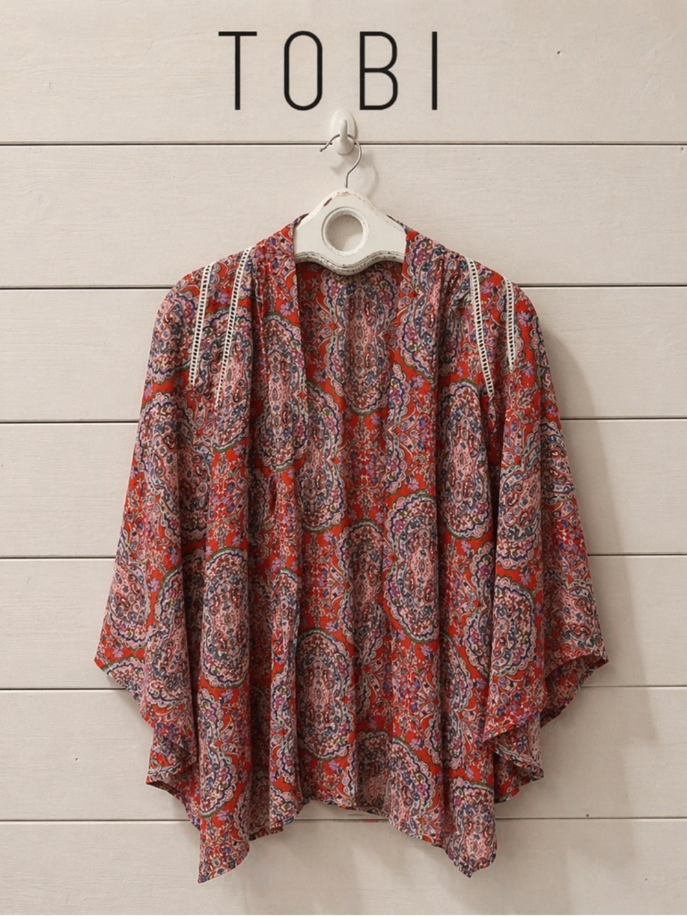 TOBI • Boho Printed Kimono Blouse • Size M